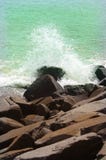 Waves on the rocks in the beach. stock photo Waves on the rocks in the beach. stock photo