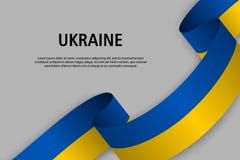 Waving ribbon with Flag of Ukraine, vector illustration Waving ribbon with Flag of Ukraine, vector illustration