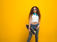 Wavy haired teenage girl standing royalty free stock image Wavy haired teenage girl standing royalty free stock image