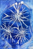 Wax snowflake. Merry Christmas Greetings card. Happy New Year. Winter snowflakes background. Blue background vector illustration Wax snowflake. Merry Christmas Greetings card. Happy New Year. Winter snowflakes background. Blue background vector illustration