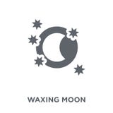 Waxing moon icon from Weather collection. stock illustration Waxing moon icon from Weather collection. stock illustration