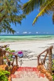 Way To The White Sand Tropical Beach With Boats Under Palm Tree Royalty Free Stock Images Way To The White Sand Tropical Beach With Boats Under Palm Tree Royalty Free Stock Images