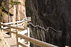 Stone Steep Steps . Trekking walking hiking Huangshan Mountain. royalty free stock photos Stone Steep Steps . Trekking walking hiking Huangshan Mountain. royalty free stock photos