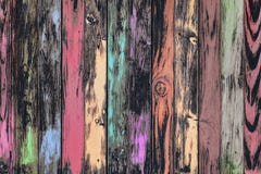 Weathered multicolored board wall