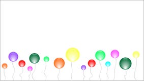 Banner with many colourful spheres on a thread royalty free illustration Banner with many colourful spheres on a thread royalty free illustration