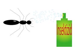 Big ant with insect spray stock illustration Big ant with insect spray stock illustration