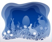 Easter monochrome illustration. Imitation of paper art royalty free illustration Easter monochrome illustration. Imitation of paper art royalty free illustration