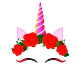 Web Cute unicorn vector graphic design. Cartoon unicorn head with flower crown illustration royalty free illustration Web Cute unicorn vector graphic design. Cartoon unicorn head with flower crown illustration royalty free illustration