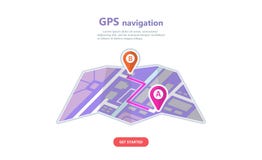 Concept GPS navigation, point location on a city map. stock illustration Concept GPS navigation, point location on a city map. stock illustration