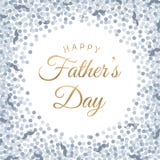 Happy Father`s Day lettering poster with silver circle and moustache confetti. vector illustration Happy Father`s Day lettering poster with silver circle and moustache confetti. vector illustration
