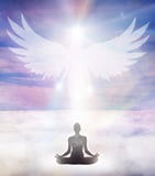 Spiritual guidance, Angel of light and love, avatar being, miracle on sky, angelic wings