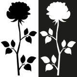 web Croquis de motif de fleur pour la conception La silhouette noire de s'est lev?e avec des feuilles illustration stock web Croquis de motif de fleur pour la conception La silhouette noire de s'est lev?e avec des feuilles illustration stock