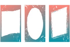 Editable templates set. Vertical frames 16 : 9 ratio. Color - gradient from blue to Coral. royalty free illustration Editable templates set. Vertical frames 16 : 9 ratio. Color - gradient from blue to Coral. royalty free illustration