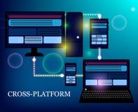 Web-Entwicklung und Kodierung Querplattformentwicklungswebsite lizenzfreie abbildung Web-Entwicklung und Kodierung Querplattformentwicklungswebsite lizenzfreie abbildung