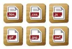 Web files icons | Cardboard series stock illustration Web files icons | Cardboard series stock illustration