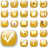 Web Gold Shiny Button Icons