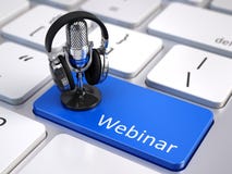 Webinar, Online Education And Training Concept Royalty Free Stock Images