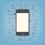 Webontwikkeling met moderne smartphone vector illustratie Webontwikkeling met moderne smartphone vector illustratie