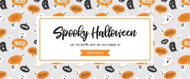 Website Spooky Header Or Banner With Halloween Scary Ghosts. Great For Banner, Voucher, Offer, Coupon, Holiday Sale. Royalty Free Stock Images Website Spooky Header Or Banner With Halloween Scary Ghosts. Great For Banner, Voucher, Offer, Coupon, Holiday Sale. Royalty Free Stock Images