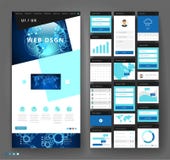 Website template design with interface elements Stock Images Website template design with interface elements Stock Images