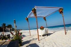 Wedding altar on beach
