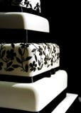 Modern Black and White Floral Wedding Cake