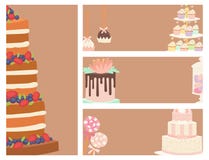 Wedding cakes fresh tasty dessert sweet pastry pie card gourmet homemade delicious cream traditional bakery tart vector vector illustration Wedding cakes fresh tasty dessert sweet pastry pie card gourmet homemade delicious cream traditional bakery tart vector vector illustration