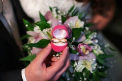 Wedding ceremony, the bride and groom exchange rings. stock image Wedding ceremony, the bride and groom exchange rings. stock image