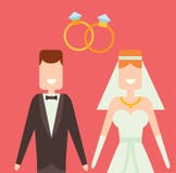 Beautiful Cartoon Couple With Flowers Stock Photos - Image: 24599423