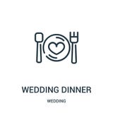 wedding dinner icon vector from wedding collection. Thin line wedding dinner outline icon vector illustration. Linear symbol for royalty free illustration wedding dinner icon vector from wedding collection. Thin line wedding dinner outline icon vector illustration. Linear symbol for royalty free illustration