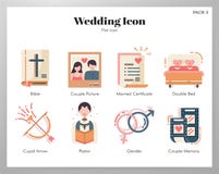 Wedding icons flat pack stock illustration Wedding icons flat pack stock illustration