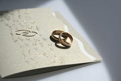 Wedding invitation and rings stock photos Wedding invitation and rings stock photos