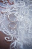 Wedding Rings And Lace Stock Photo