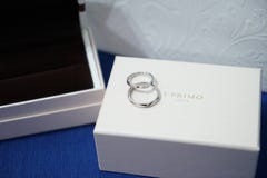 Wedding rings on box Wedding rings on box