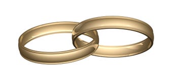 Gold Wedding  Rings  Linked Together  Stock Illustration 