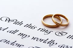 Wedding rings and vow