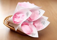 Wedding Rose Petals In Basket Royalty Free Stock Photos