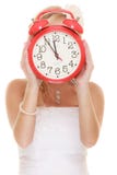 Wedding. Time to get married. Bride with alarm clock. Stock Photos Wedding. Time to get married. Bride with alarm clock. Stock Photos