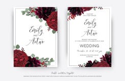 Wedding vector Floral invite, invitation save the date card mod stock illustration Wedding vector Floral invite, invitation save the date card mod stock illustration
