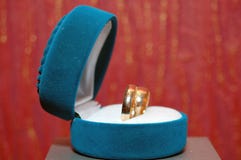 Weddings Rings In A Blue Box Royalty Free Stock Photo