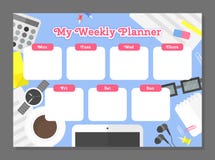 weekly planner template organizer and schedule with notes