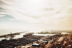 Weergeven van de haven in Barcelona stock foto Weergeven van de haven in Barcelona stock foto