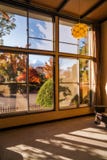 Weergeven van Onderstel Fuji van een venster in traditionele ryokan in Japan royalty-vrije stock afbeelding Weergeven van Onderstel Fuji van een venster in traditionele ryokan in Japan royalty-vrije stock afbeelding
