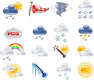 Weervoorspellingspictogrammen stock illustratie Weervoorspellingspictogrammen stock illustratie