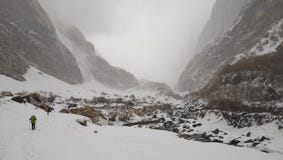 Weg aan Machapuchare-Basiskamp royalty-vrije stock afbeeldingen Weg aan Machapuchare-Basiskamp royalty-vrije stock afbeeldingen