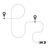 Weg des Autos vektor abbildung Weg des Autos vektor abbildung
