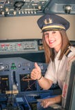 Weibliche Versuchs bereiten für Take Off vor stockfotografie Weibliche Versuchs bereiten für Take Off vor stockfotografie