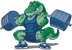 Weightlifting Alligator Mascot Cartoon Illustration Stock Photography Weightlifting Alligator Mascot Cartoon Illustration Stock Photography