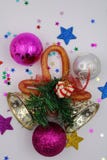 Weihnachtsdekorationen mit Klingelglocken stockfotografie Weihnachtsdekorationen mit Klingelglocken stockfotografie