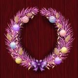 Weihnachtskranzgrenze Feld der violetten Kiefer Frohe Weihnachten und guten Rutsch ins Neue Jahr 2019 Purpurrote Niederlassungen stock abbildung Weihnachtskranzgrenze Feld der violetten Kiefer Frohe Weihnachten und guten Rutsch ins Neue Jahr 2019 Purpurrote Niederlassungen stock abbildung